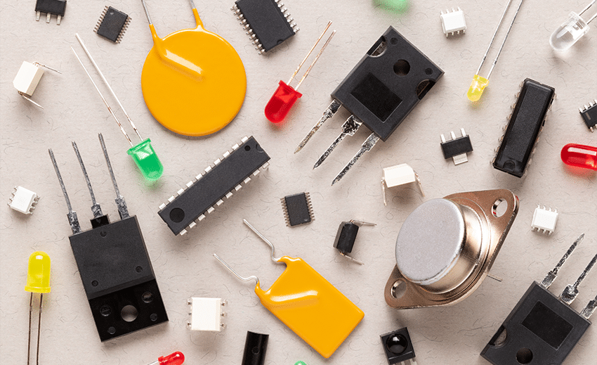 resistors, capacitors, connectors